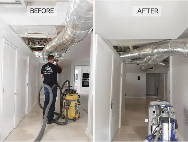 Duxbury Air Duct Cleaning professional performing thorough air duct cleaning in Duxbury