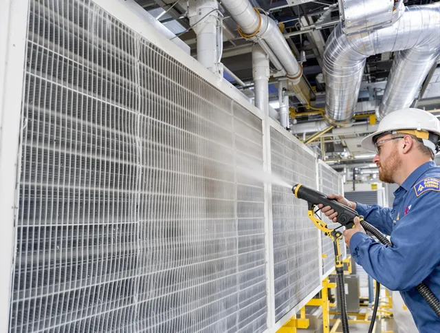 Professional commercial coil cleaning by Duxbury Air Duct Cleaning in Duxbury