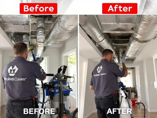 Duxbury Air Duct Cleaning expert performing thorough residential duct cleaning in a Duxbury home